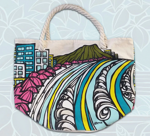 HBC - TOTE - WAIKIKI COASTLINE - ROPE HANDLE